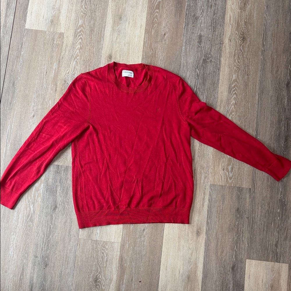 Calvin Klein Crewneck Sweater in Vibrant Red